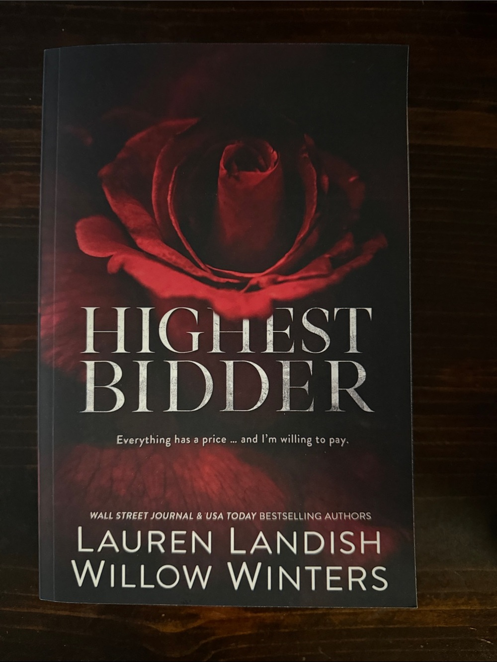 Highest Bidder Paperback by Lauren Landish & Willow Winters - Red Rose Cover